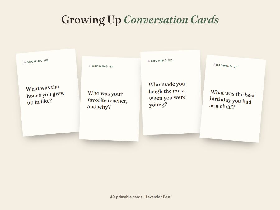 Growing Up conversation cards