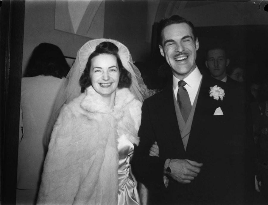 A couple on their wedding day